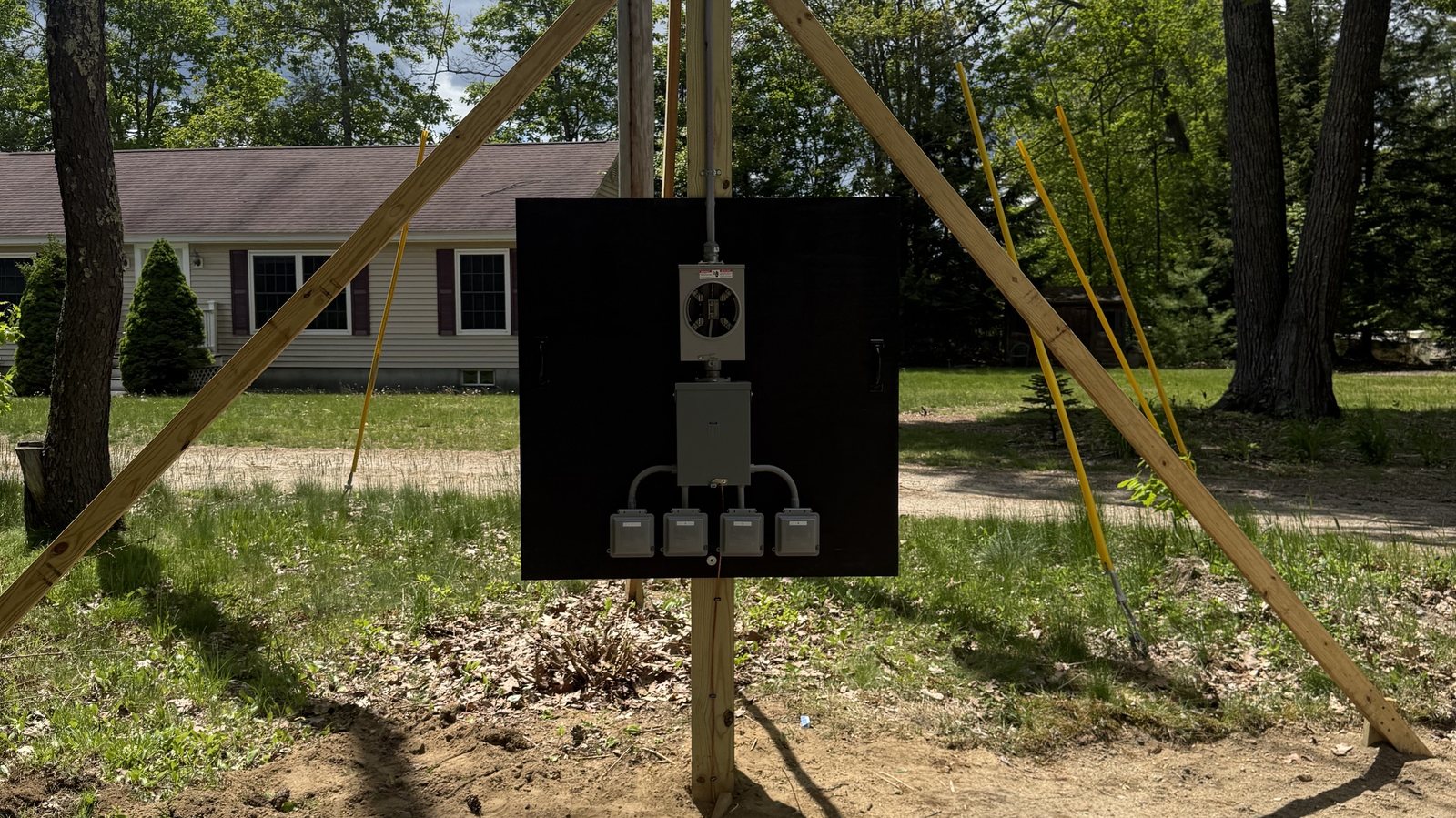 Temporary construction power set for a new build